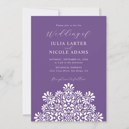 Invitation Sun Rising Boho Rustic Floral Mandala Wedding (Devant)