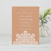 Invitation Sun Rising Boho Rustic Floral Mandala Wedding (Debout devant)