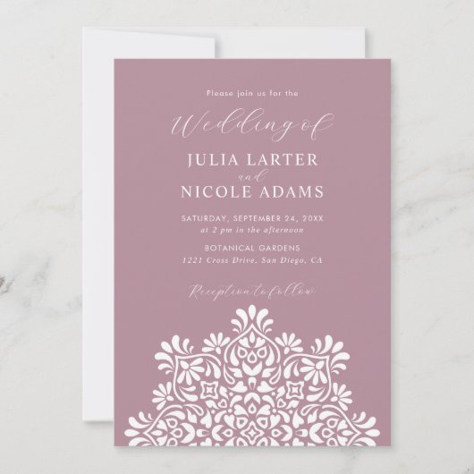 Invitation Sun Rising Boho Rustic Floral Mandala Wedding (Devant)