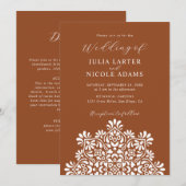 Invitation Sun Rising Boho Rustic Floral Mandala Wedding (Devant / Derrière)