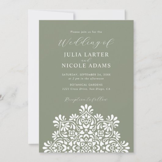 Invitation Sun Rising Boho Rustic Floral Mandala Wedding (Devant)