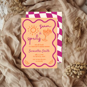 Invitation Sun & Spritz Bachelorette Party Main tirée Funky