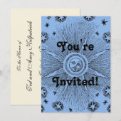 Invitation Sun Stars Antique Nuit Ciel Médiéval Zodiac (Devant / Derrière)