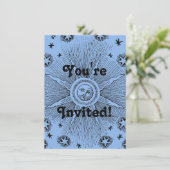 Invitation Sun Stars Antique Nuit Ciel Médiéval Zodiac (Debout devant)