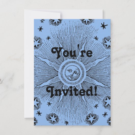 Invitation Sun Stars Antique Nuit Ciel Médiéval Zodiac (Devant)