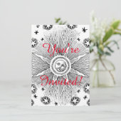 Invitation Sun Stars Antique Nuit Ciel Médiéval Zodiac (Debout devant)