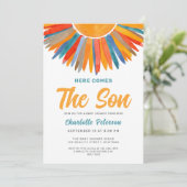 Invitation Sun Voici le Baby shower du garçon Fils (Debout devant)