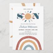 Invitation Sun Voici le baby shower Son (Devant / Derrière)