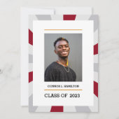 Invitation Sunburst | Crimson and Grey Photo Graduation (Devant)