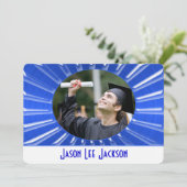 Invitation Sunburst en métal bleu (Debout devant)