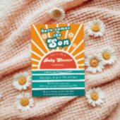 Invitation Sunburst Lumineux Turquoise Voici Le Fils Douche