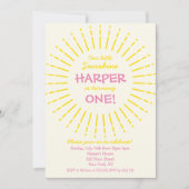 Invitation Sunburst Sunshine fête d'anniversaire (Devant)