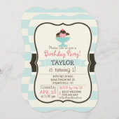 Invitation Sundae à la crème glacée napolitaine; cerise et ar (Devant / Derrière)