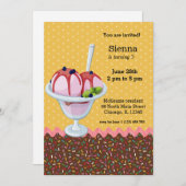 Invitation Sundae * choisir la couleur arrière - plan (Devant / Derrière)