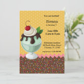 Invitation Sundae * choisir la couleur arrière - plan (Debout devant)