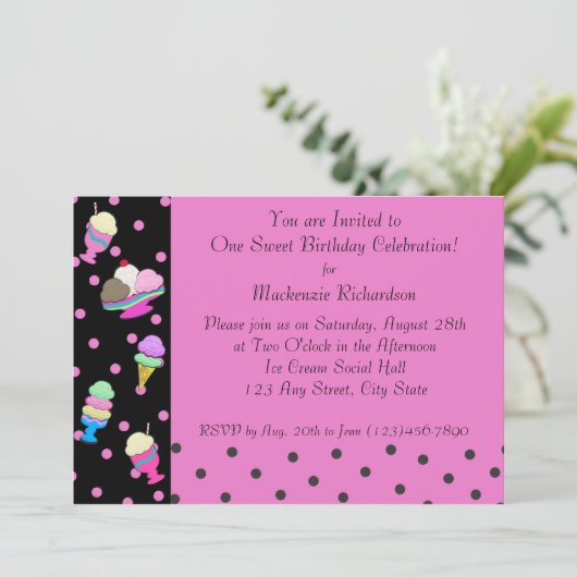 Invitation Sundae Shoppe (Debout devant)