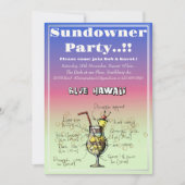 Invitation Sundowner Blue Hawaii Cocktail Party (Devant)