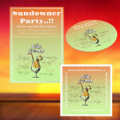 Invitation Sundowner Pina Colada Cocktail Party
