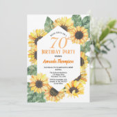 Invitation Sunflower 70e fête d'anniversaire Femmes (Debout devant)