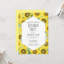Sunflower Anniversaire Modèle de l'invitation