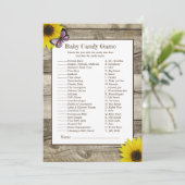 Invitation Sunflower Baby Baby shower de bonbons Jeu | Rose (Debout devant)