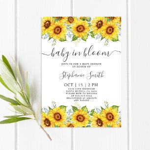 Invitation Sunflower Baby in Bloom Baby shower Girl