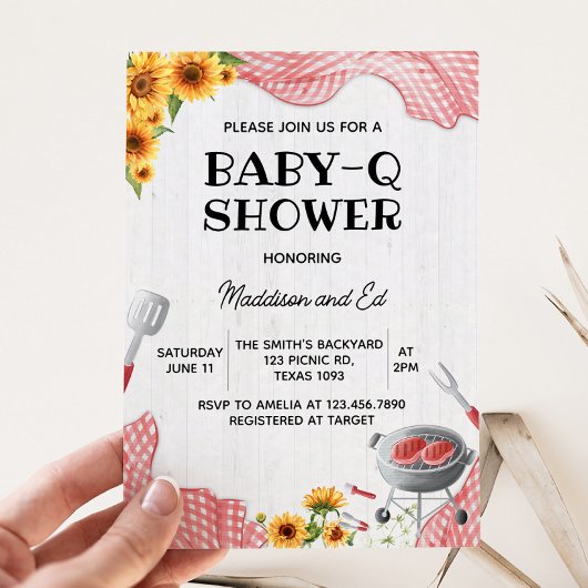Invitation Sunflower Baby Q Baby Shower