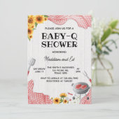 Invitation Sunflower Baby Q Baby Shower (Debout devant)