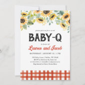 Invitation Sunflower Baby Q Rustic Couples Baby shower (Devant)