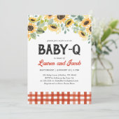 Invitation Sunflower Baby Q Rustic Couples Baby shower (Debout devant)