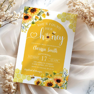 Invitation Sunflower Bee Elle A Trouvé Sa Fête des mariées Mi