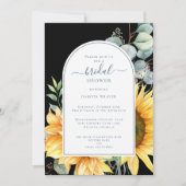 Invitation Sunflower Black Bridal Douche (Devant)