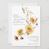 Invitation Sunflower Boho Rustique Elégante Fête des mariées (Devant)