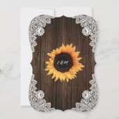 Invitation Sunflower Bois Chaîne Lights Floral Mariage dentel (Dos)