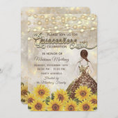 Invitation Sunflower bokeh Chaîne lumières parties scintillan (Devant / Derrière)