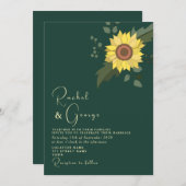 Invitation Sunflower Botanique Emerald Mariage vert (Devant / Derrière)