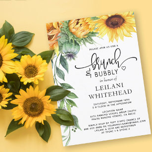 Invitation Sunflower Brunch and Bubbly Bridal Shower