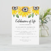 Invitation Sunflower Celebration of Life Funeral Memorial Inv (Debout devant)