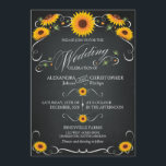Invitation Sunflower Chalkboard Floral Vintage Bold Mariage<br><div class="desc">De beaux tournesols, des ornements rétro et un mélange d'élégance, le tout contre un arrière - plan en damier, font de cette suite de mariage chic et très élégante une suite unique. Si vous avez besoin d'autres éléments de coordination de cette suite, n'hésitez pas à me demander et je serai...</div>