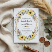 Invitation Sunflower Corner Bridal Shower Invite Rustic Style