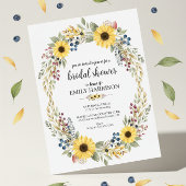 Invitation Sunflower Corner Bridal Shower Invite Rustic Style
