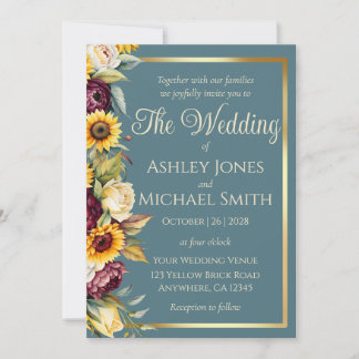 Invitation Sunflower Country Elegance Mariage