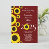 Invitation Sunflower Country Graduation Party Maroon (Debout devant)
