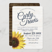 Invitation Sunflower Country Rustic Mariage (Devant / Derrière)