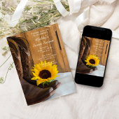 Invitation Sunflower Cowboy Boot Sweet 16 Grange fête d'anniv