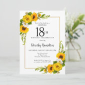 Invitation Sunflower Daisy 18e anniversaire Surprise Party (Debout devant)