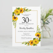 Invitation Sunflower Daisy 30e anniversaire Surprise Party (Debout devant)