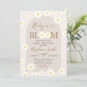 Invitation Sunflower Daisy Baby in Bloom Baby shower (Debout devant)