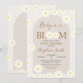 Invitation Sunflower Daisy Baby in Bloom Baby shower (Devant / Derrière)