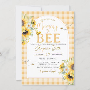 Invitation Sunflower Daisy Bee Mommy to Bee Baby shower